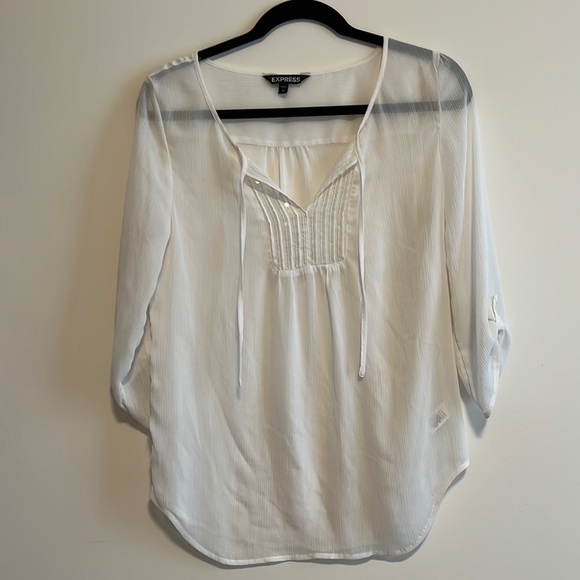 White sheer blouse - Picture 1 of 3